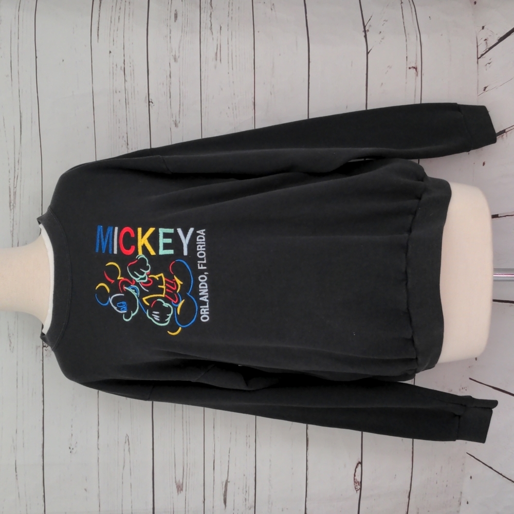 Disney Mickey Mouse Black Vintage 80s 90s Orlando FL Sweatshirt Large Unisex